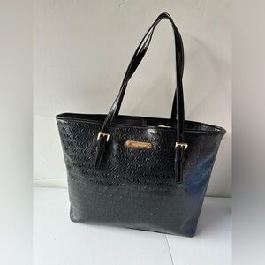 Michael Kors MK Signature Jet Set Travel Carryall Patent Tote Bag with defect